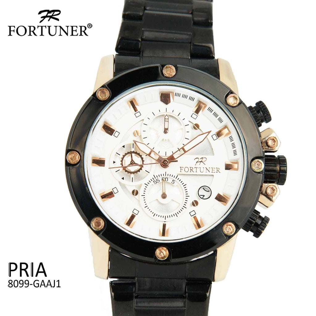 Fortuner Jam Tangan Analog Pria Chrono Water Resistant Avryl