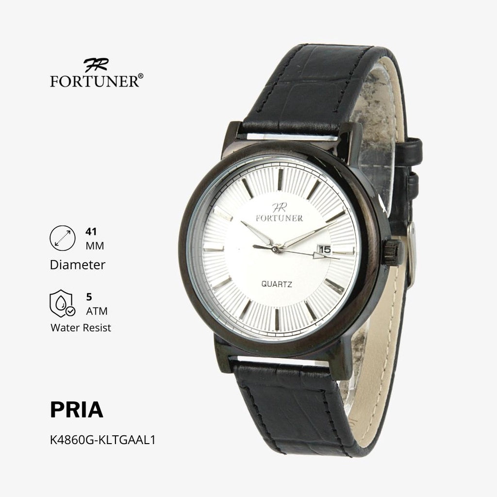 Fortuner Jam Tangan Analog Pria Kulit Water Resistant Anthony