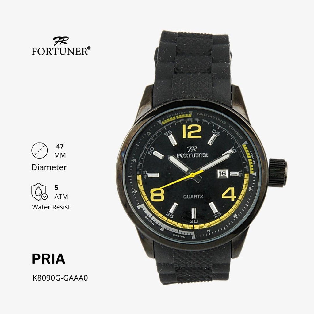 Fortuner Jam Tangan Analog Pria Rubber Water Resistant Halten