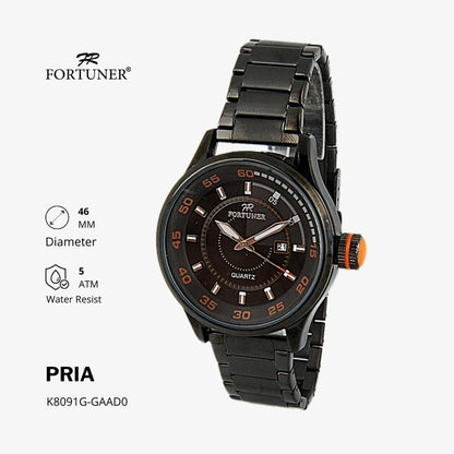 Fortuner Jam Tangan Analog Pria Water Resistant Rantai Harlon