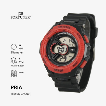 Fortuner Jam Tangan Pria Digital Water Resist Rubber Osbert