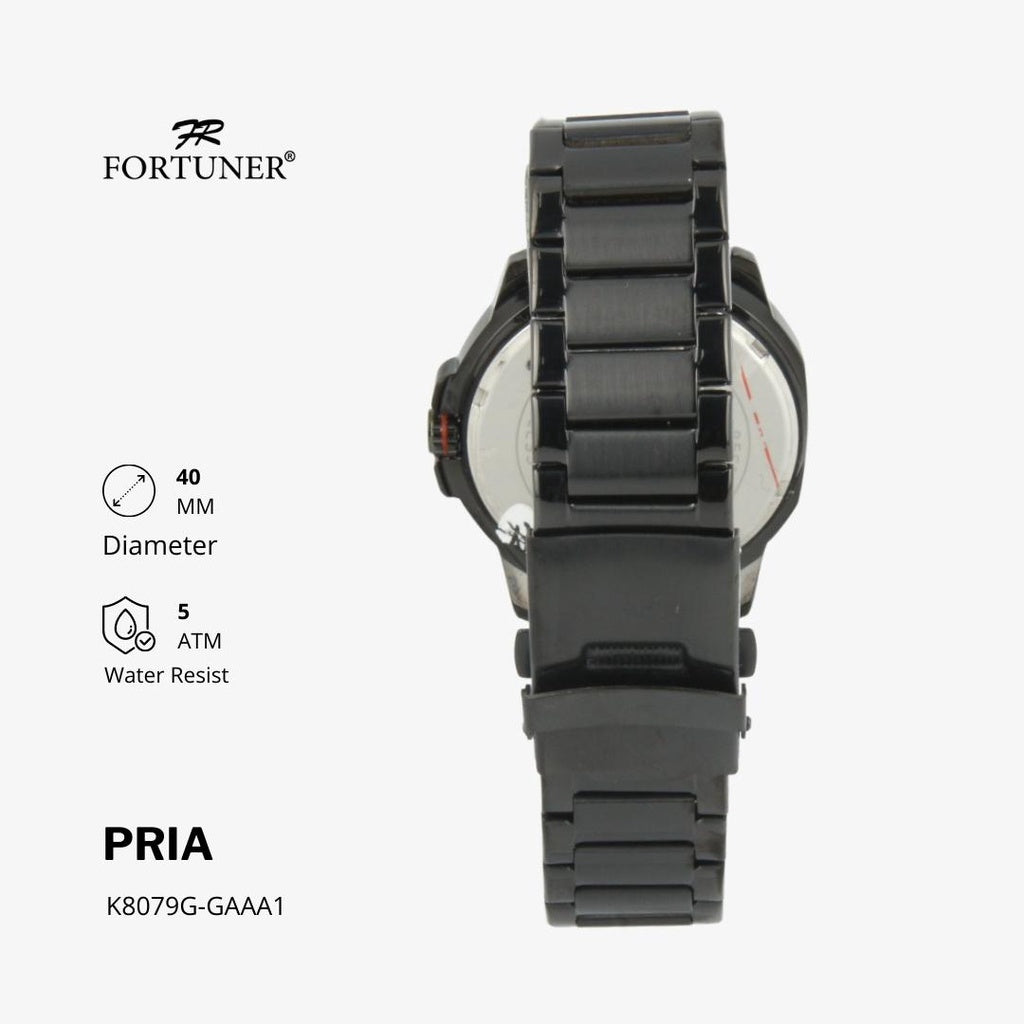 Fortuner Jam Tangan Water Resist Tahan Air Pria Analog Rantai Stainless Halvar