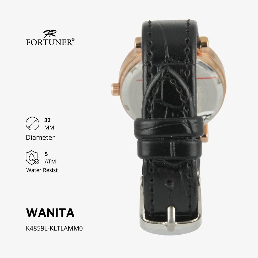 Fortuner Jam Tangan Analog Wanita Kulit Water Resistant Angel