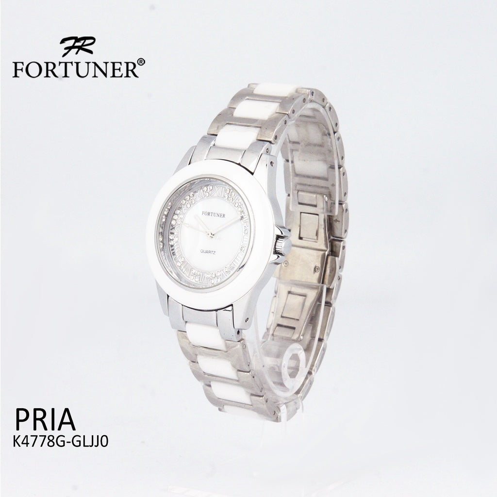 Fortuner Jam Tangan Pria Analog White Water Resistant Klasik Romawi Rantai Delrico