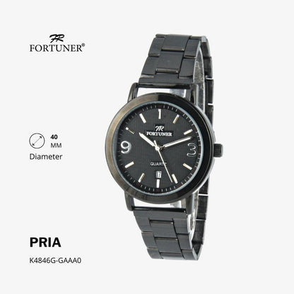 Fortuner Jam Tangan Analog Fashion Pria Water Resistant Rantai Hagen