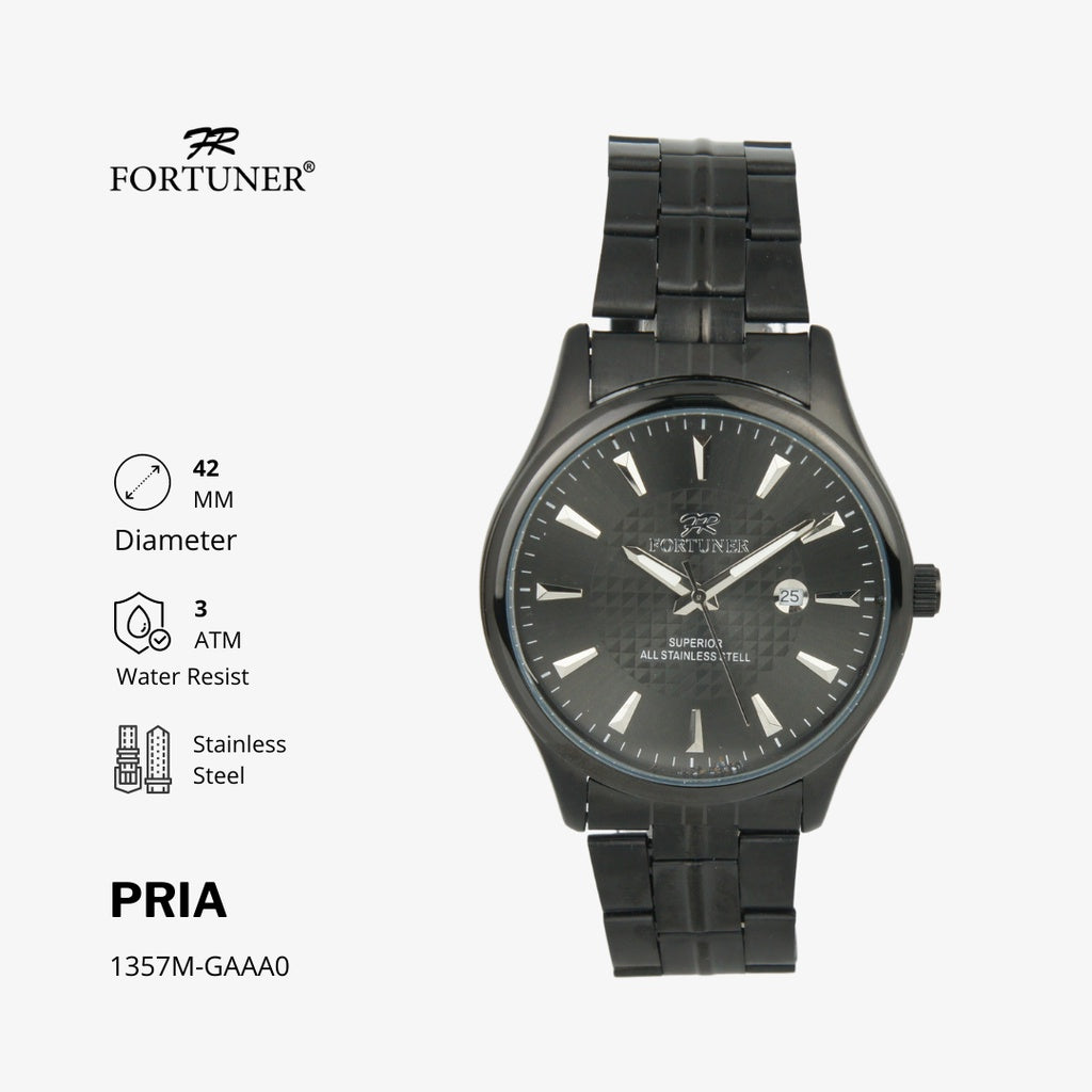 Fortuner Jam Tangan Pria Analog Water Resist Superior All Stainless Tyquonne