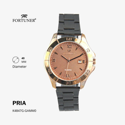 Fortuner Jam Tangan Fashion Analog Pria Water Resistant Rantai Hansel