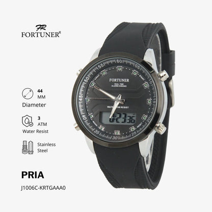 Fortuner Jam Tangan Pria Analog-Digital Water Resist Rubber Tirown