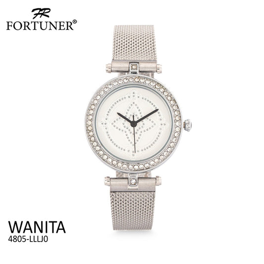 Fortuner Jam Tangan Wanita Analog Water Resistant Silver Amica