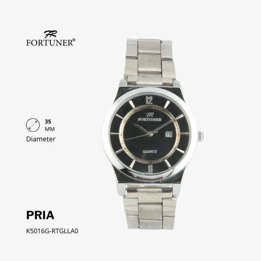 Fortuner Jam Tangan Analog Pria Water Resistant Silver Gold Rantai Harvy