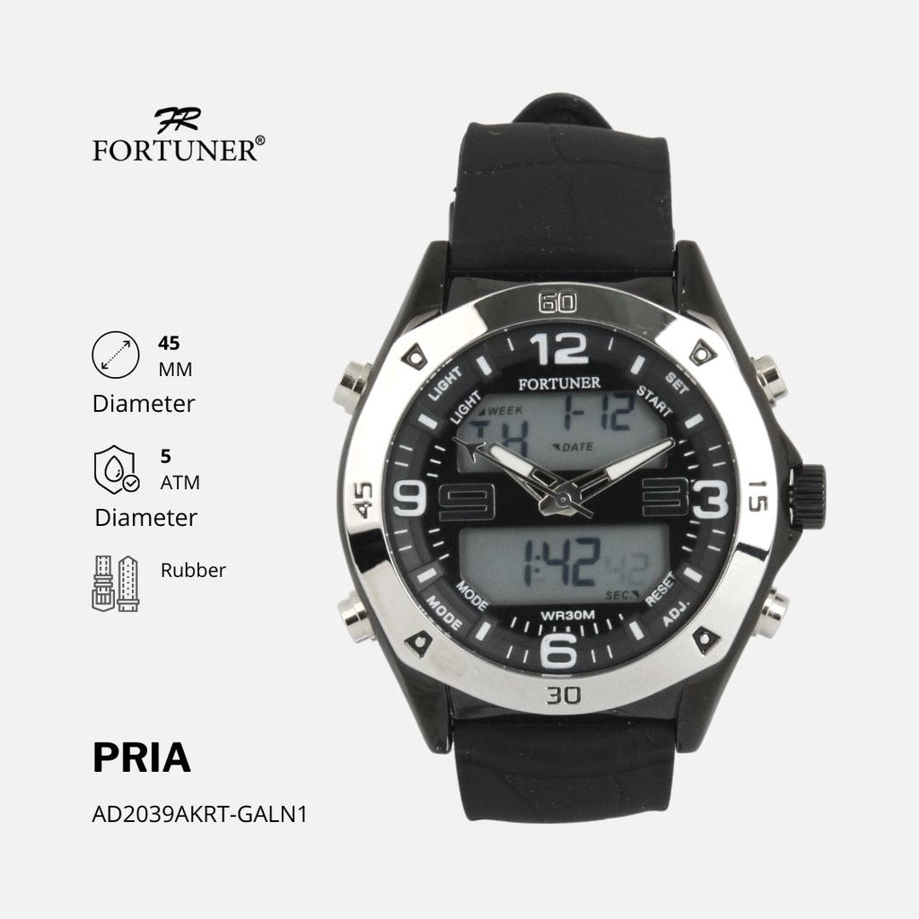 Fortuner Jam Tangan Pria Analog-Digital Water Resistant Rubber Anwil