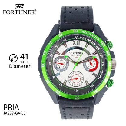 Fortuner Jam Tangan Analog Pria Chrono Water Resistant Kulit Deveon