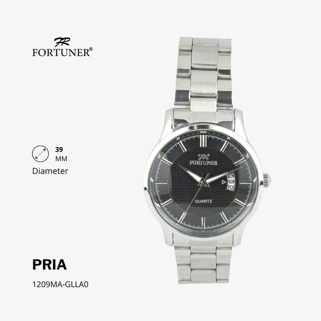 Fortuner Jam Tangan Analog Pria Hitam Water Resistant Adam