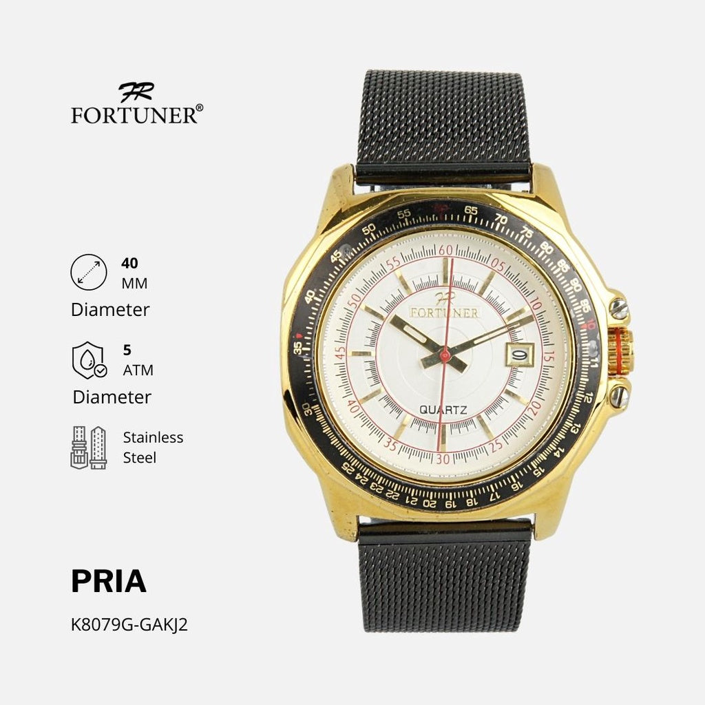 Fortuner Jam Tangan Pria Analog Water Resist Milanese Shigeki