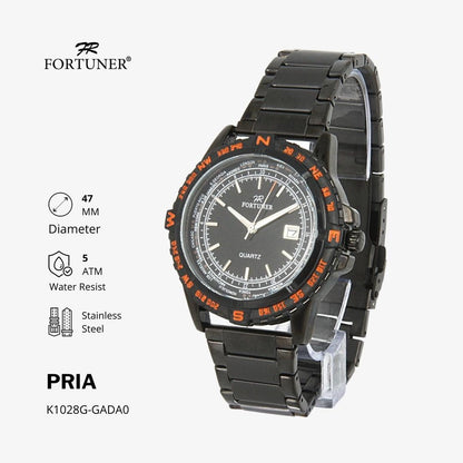 Fortuner Jam Tangan Analog Pria Water Resistant Rantai Waddell