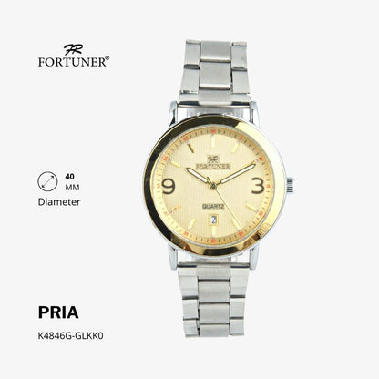 Fortuner Jam Tangan Analog Fashion Pria Water Resistant Rantai Hagen