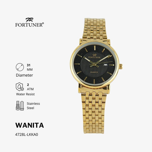 Fortuner Jam Tangan Wanita Analog Rantai Arloji Cewek Klasik Water Resist Rantai Zeyanka