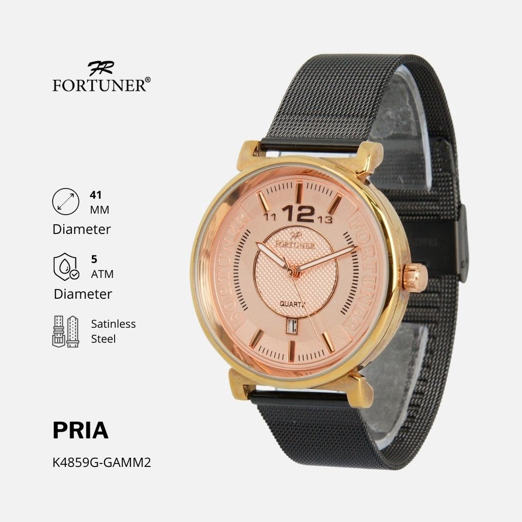 Fortuner Jam Tangan Pria Analog Fashion Water Resistant Milanese Bevvin