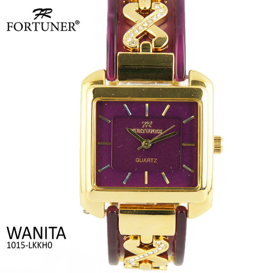 Fortuner Jam Tangan Analog Wanita Gold Water Resist Basilia