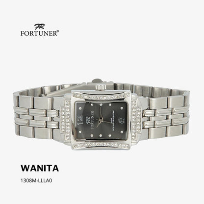 Fortuner Jam Tangan Analog Wanita Klasik Permata Water Resistant Rantai Yolane