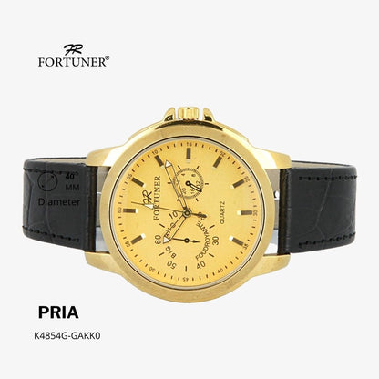 Fortuner Jam Tangan Classic Fashion Pria Analog Water Resist Kulit Hakan