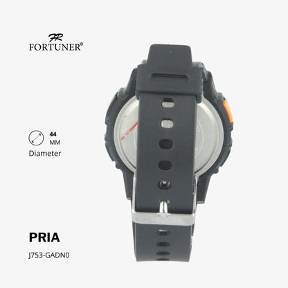 Fortuner Jam Tangan Sport Digital Pria Black Water Resistant Rubber Garrett