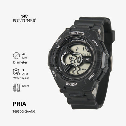 Fortuner Jam Tangan Pria Digital Water Resist Rubber Osbert