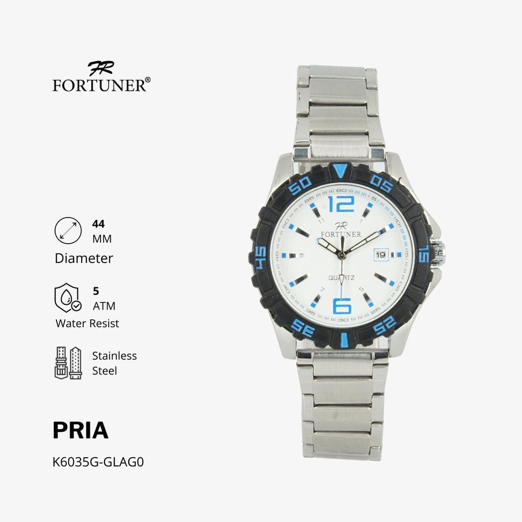 Fortuner Jam Tangan Analog Pria Water Resistant Rantai Hiromi