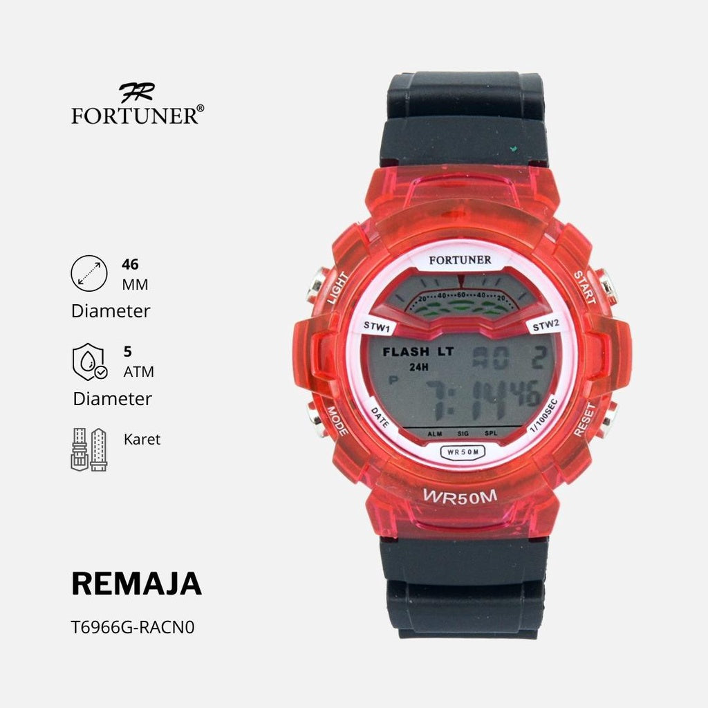 Fortuner Jam Tangan Sport Digital Remaja Anak Water Resist Rubber Jesse