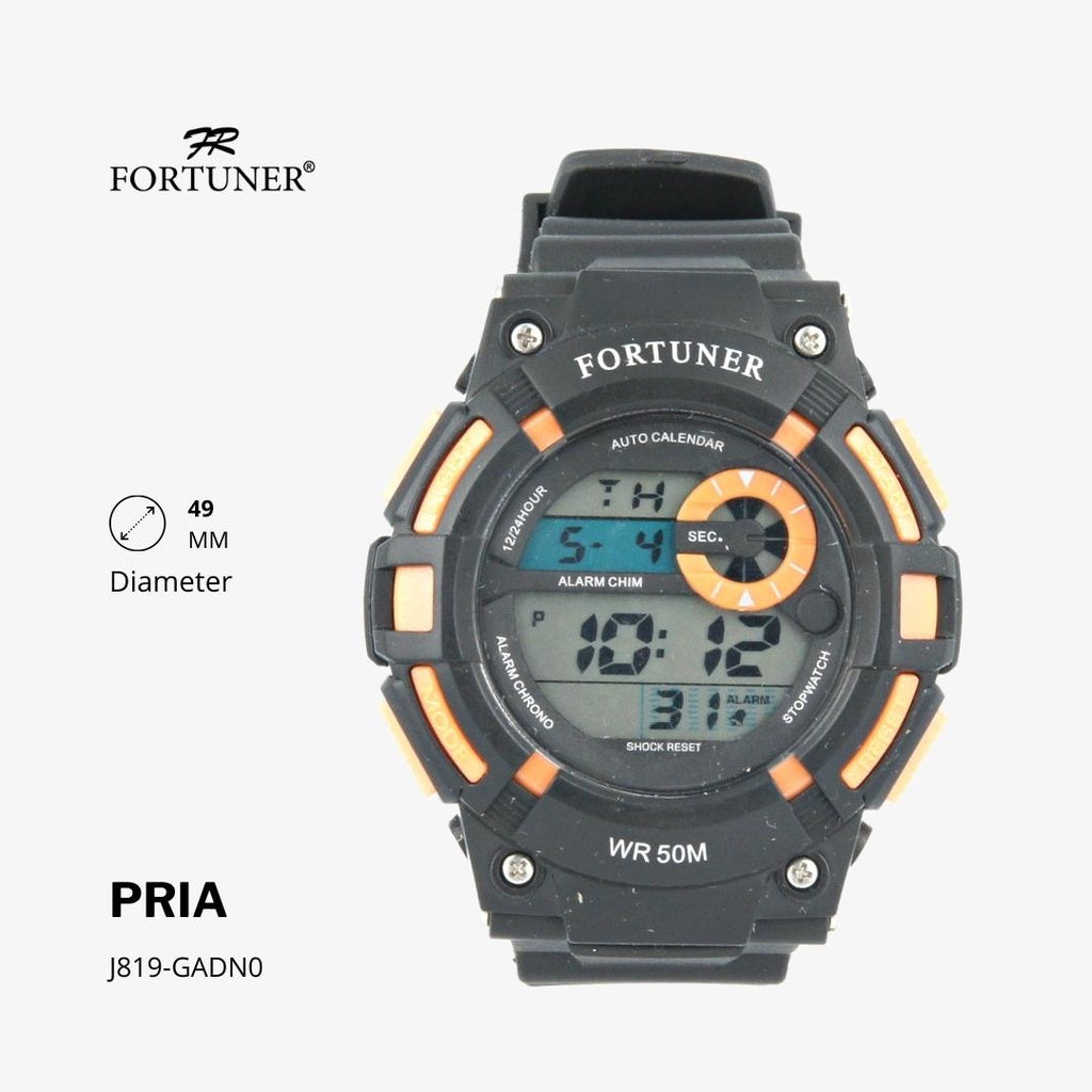 Fortuner Jam Tangan Pria Digital Hitam Water Resistant Alexander