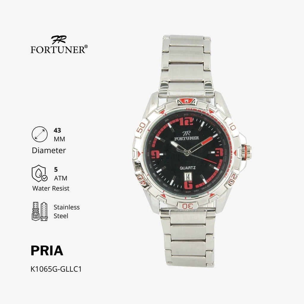 Fortuner Jam Tangan Analog Pria Water Resistant Rantai William