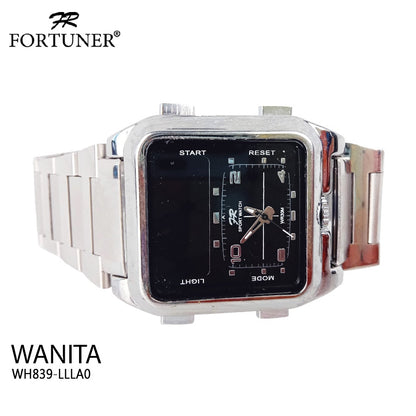 Fortuner Jam Tangan Wanita Dual Time Sport Water Resist Rantai Nesta