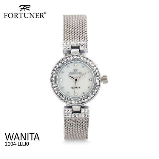 Fortuner Jam Tangan Analog Wanita Silver Water Resist Beth