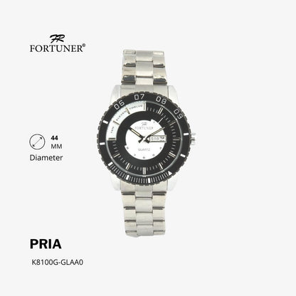 Fortuner Jam Tangan Analog Pria Day-Date Water Resistant Bonus Dompet dan Box Exclusive Fernley