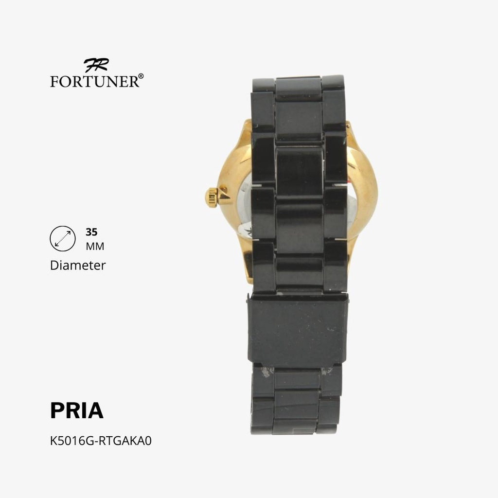 Fortuner Jam Tangan Analog Pria Water Resistant Silver Gold Rantai Harvy