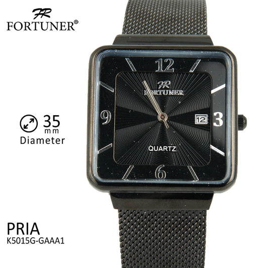 Fortuner Jam Tangan Analog Pria Black Water Resistant Bardolf