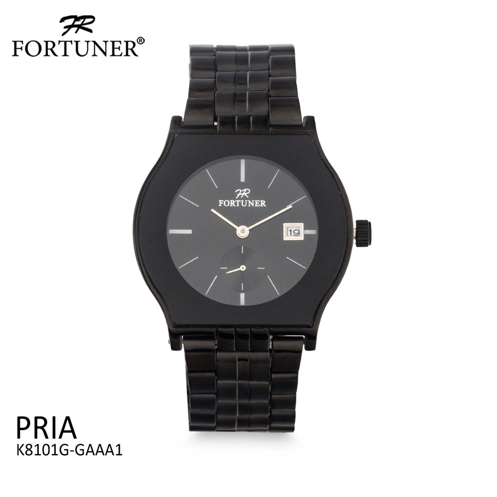 Fortuner Jam Tangan Pria Analog Black Water Resistant Akshay