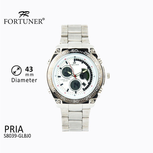 Fortuner Jam Tangan Digital Analog Pria Water Resistant Fabian
