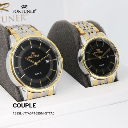 Fortuner Jam Tangan Couple Analog Water Resistant Rantai Larson