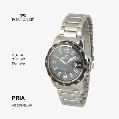 Fortuner Jam Tangan Fashion Pria Analog Water Resistant Rantai Stainless Harwood