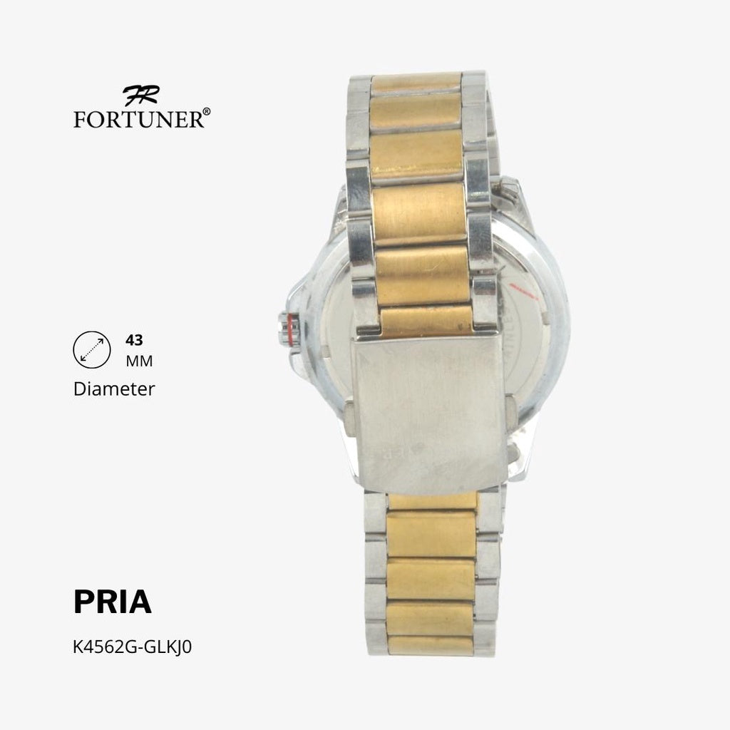 Fortuner Jam Tangan Fashion Pria Analog Water Resistant Rantai Stainless Harwood