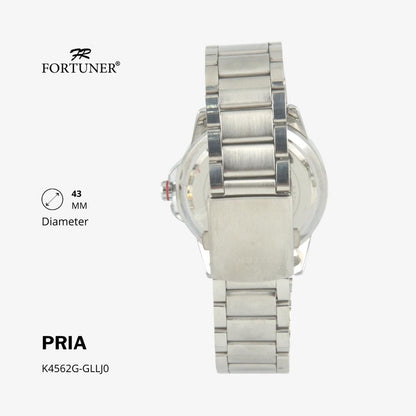 Fortuner Jam Tangan Fashion Pria Analog Water Resistant Rantai Stainless Harwood