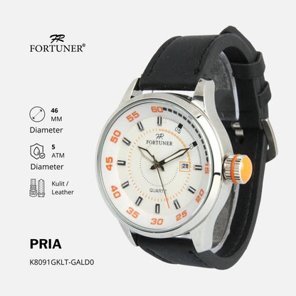 Fortuner Jam Tangan Pria Analog Sport Water Resistant Kulit Bane