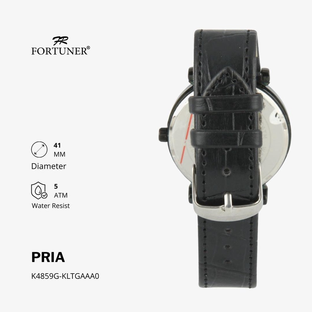 Fortuner Jam Tangan Analog Pria Kulit Water Resistant Aaron