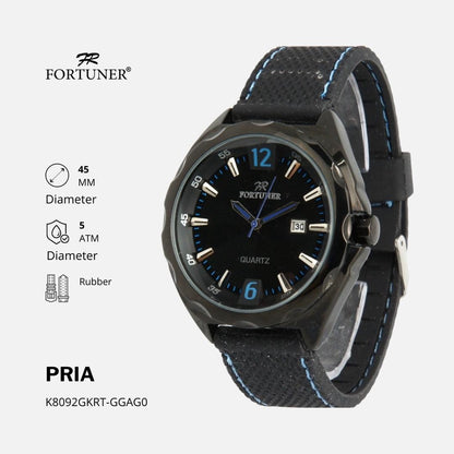 Fortuner Jam Tangan Analog Strap Karet Pria Original Vitor