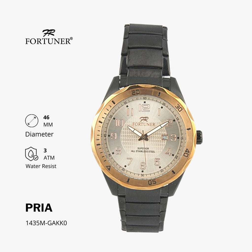 Fortuner Jam Tangan Pria Analog Water Resist Superior All Stainless Halten