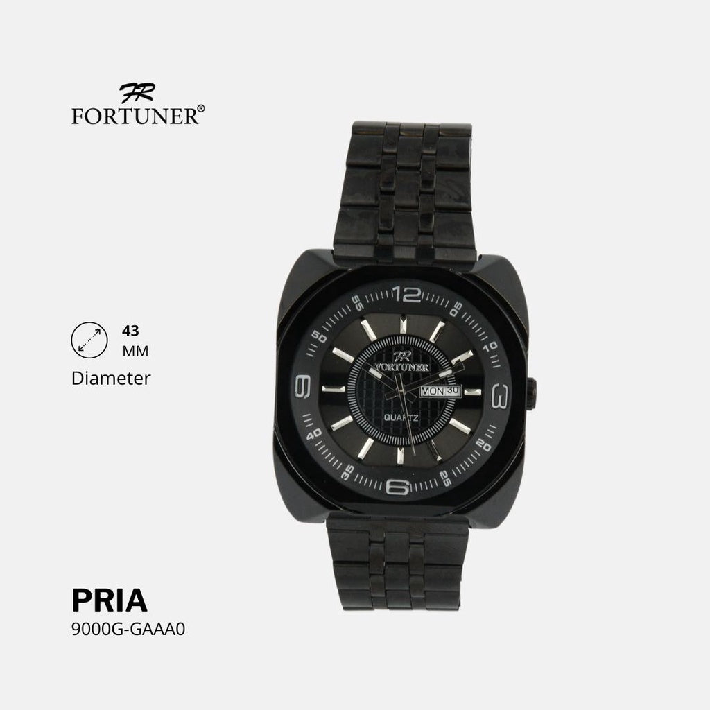 Fortuner Jam Tangan Analog Pria Water Resistant Black Forster