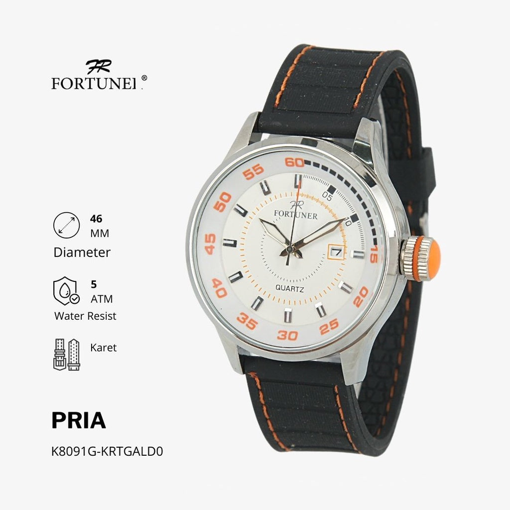 Fortuner Jam Tangan Analog Pria Water Resistant Rubber Tocoma