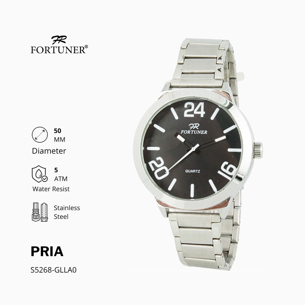 Fortuner Jam Tangan Analog Pria Water Resistant Rantai Kenley