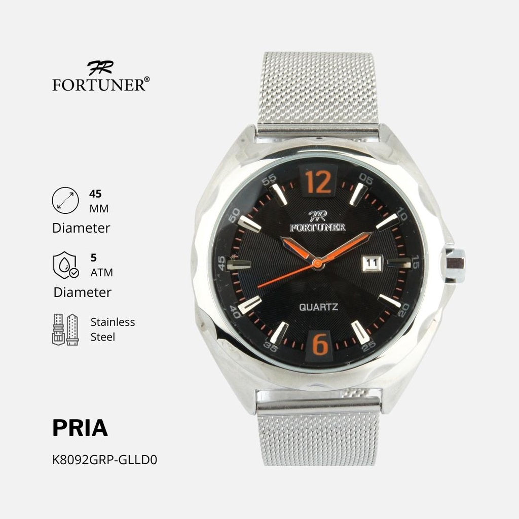 Fortuner Jam Tangan Pria Analog Anti Air Stainless Rantai Pasir Zygmunt